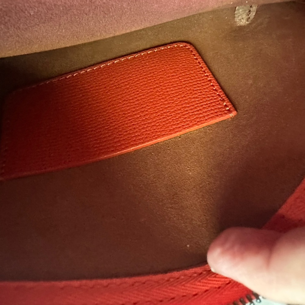 Longchamp leather burnt Orange Shoulder handBag bag small - Picture 7 of 14